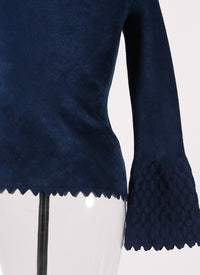 Long sleeve knitted crossover jumper - Navy