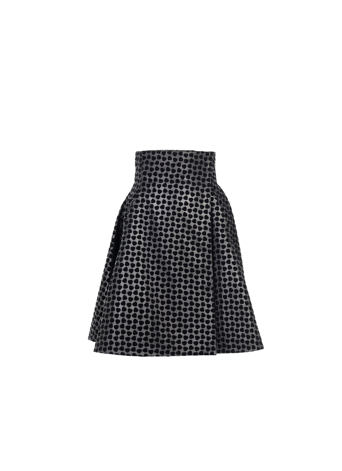 Leather Dalmatian skirt - Black