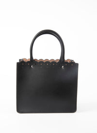 Garance Carrera Fiori bag, openwork trim, leather - Black