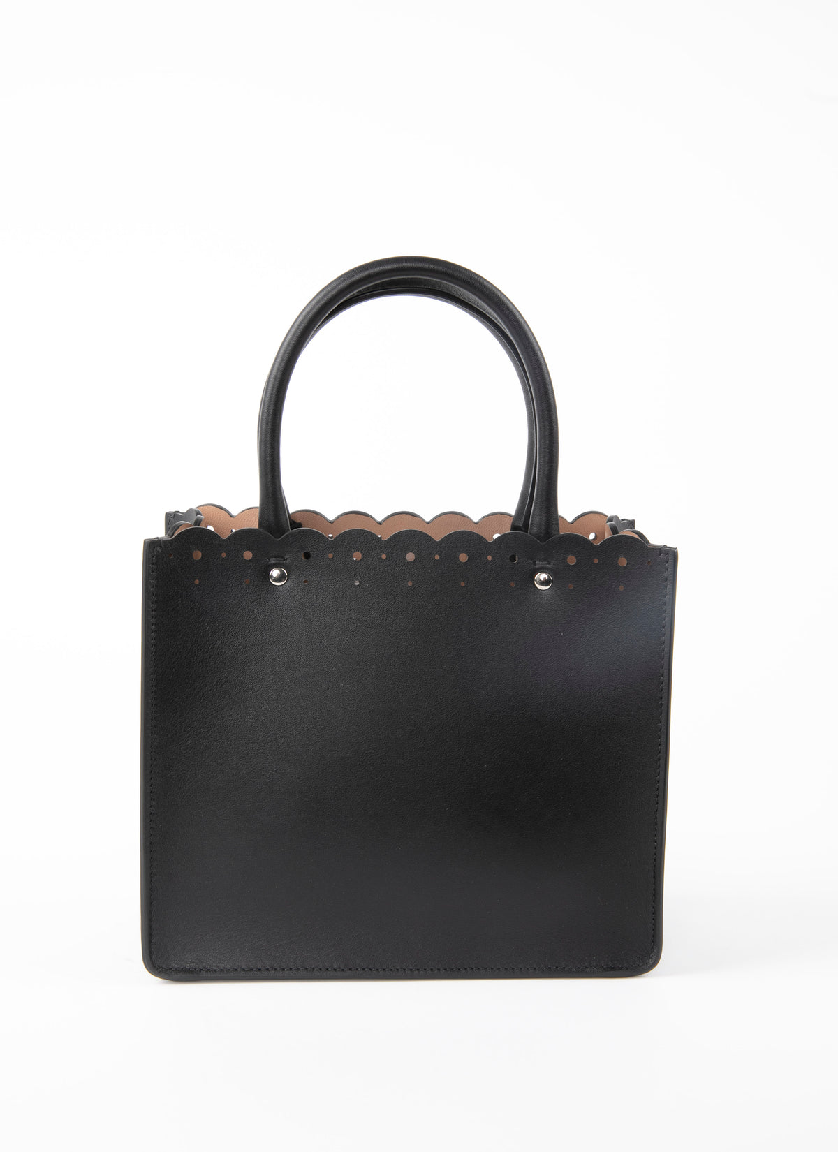 Garance Carrera Fiori bag, openwork trim, leather - Black