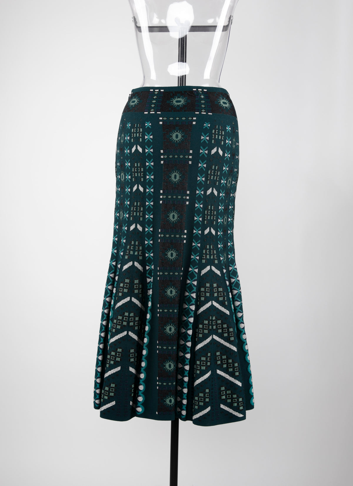 Jupe longue en maille - Petrole & Bleu