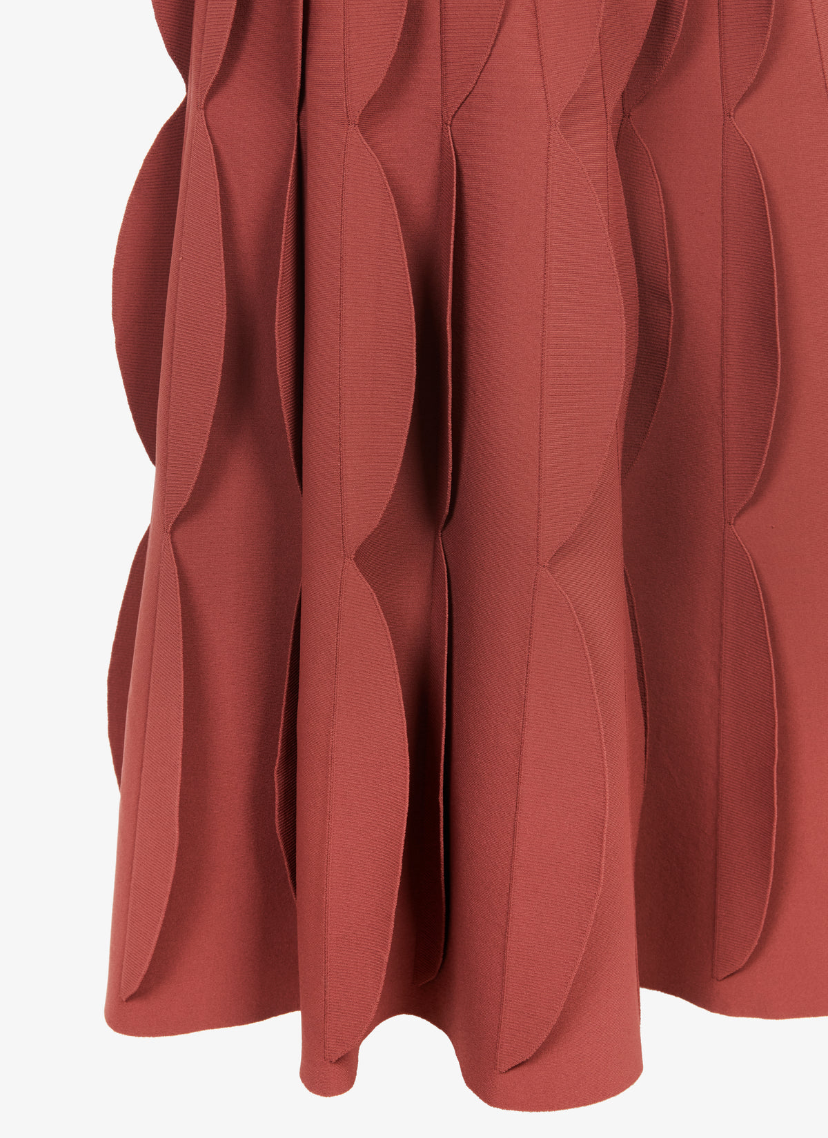 Robe longue évasée et texturée en maille - Grenat