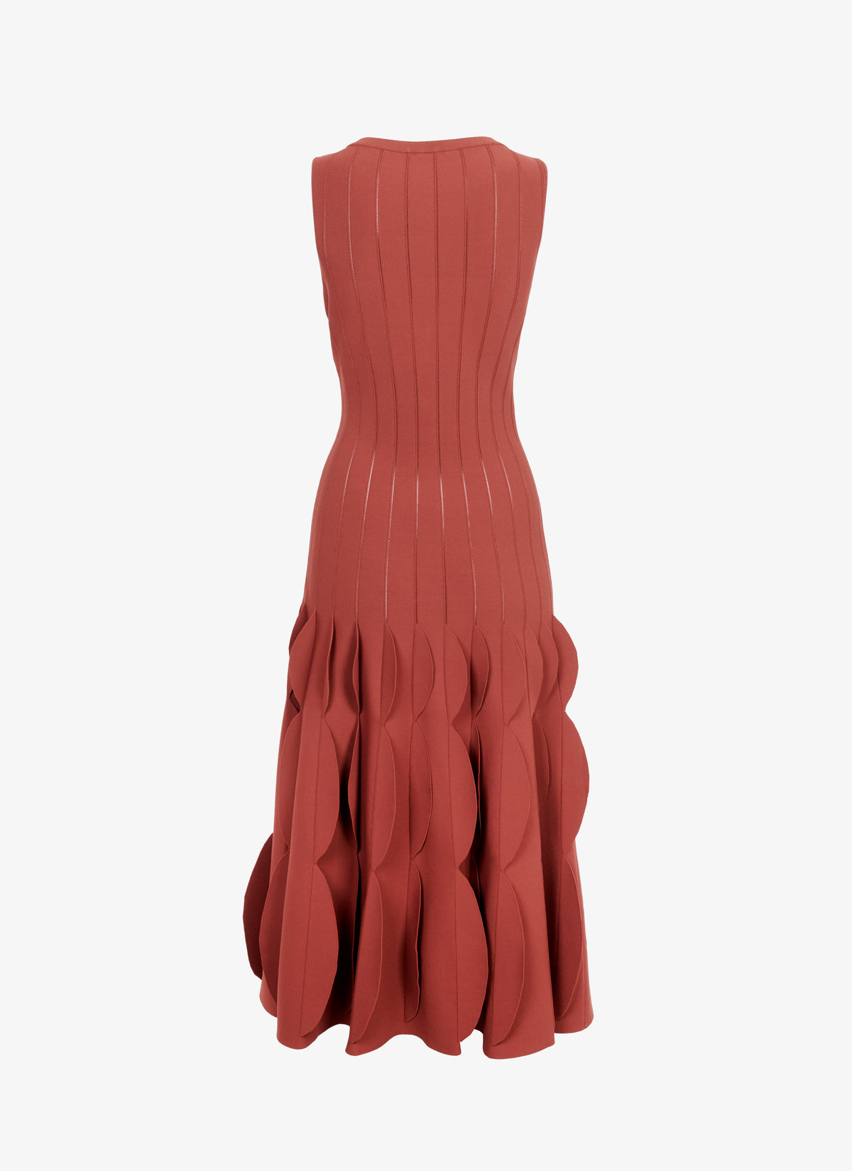 Robe longue évasée et texturée en maille - Grenat