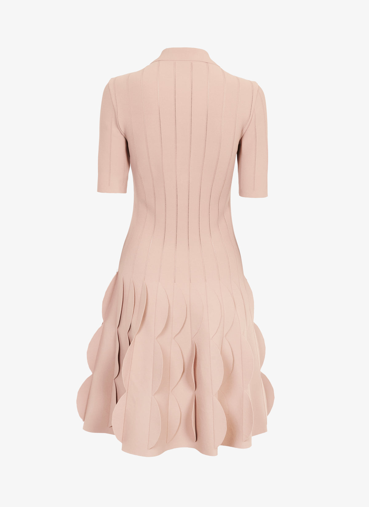 Robe polo festonnée en maille - Chair