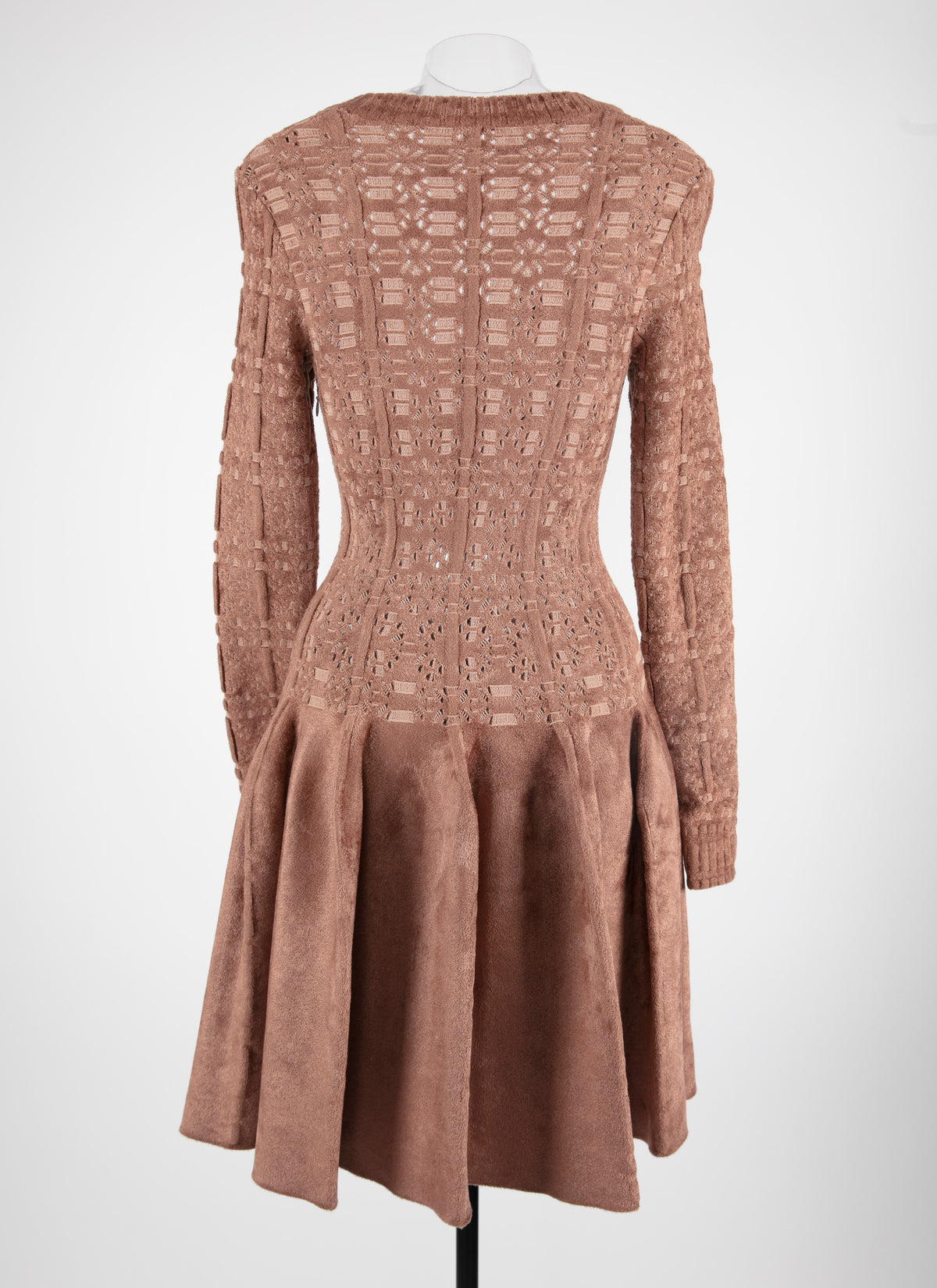 Robe à manches longues en maille - Bois de Rose & Nude