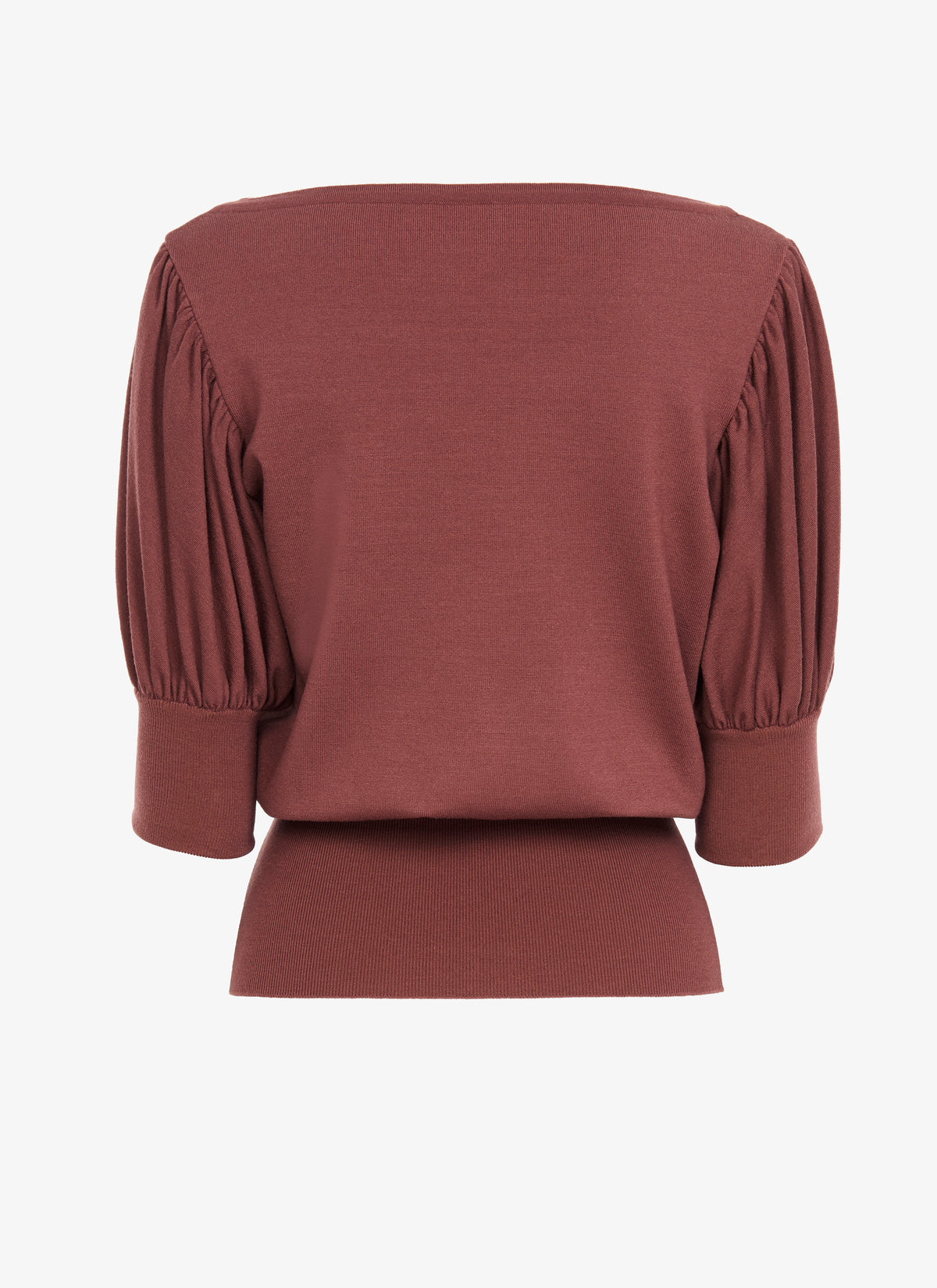 Pull manches courtes en laine en laine - Chataigne