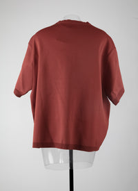 Pull à manches courtes en maille - Grenat