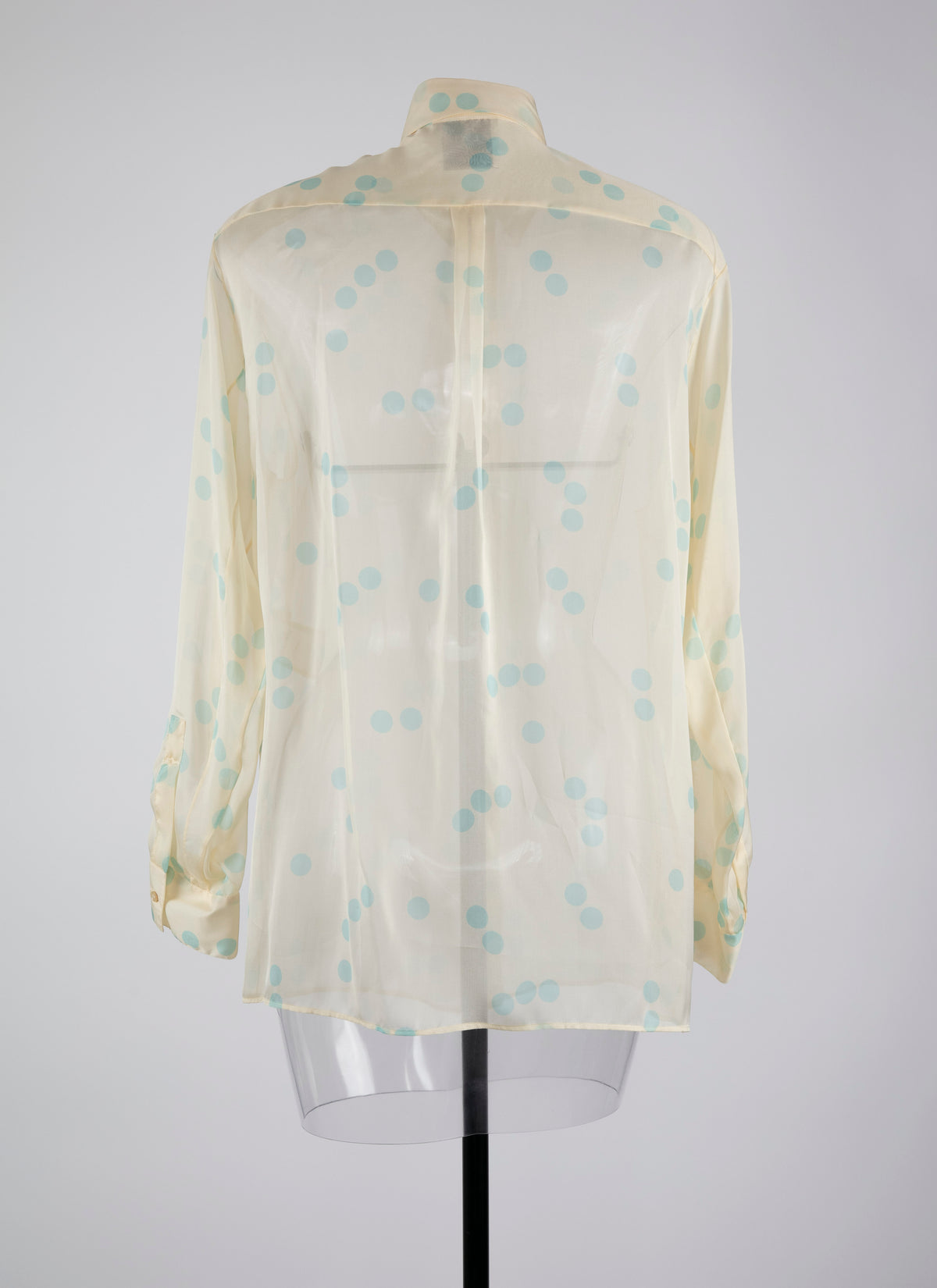 Chemise classique en soie - Ivoire & Bleu