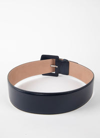 Ceinture à boucle large en cuir - Nuit