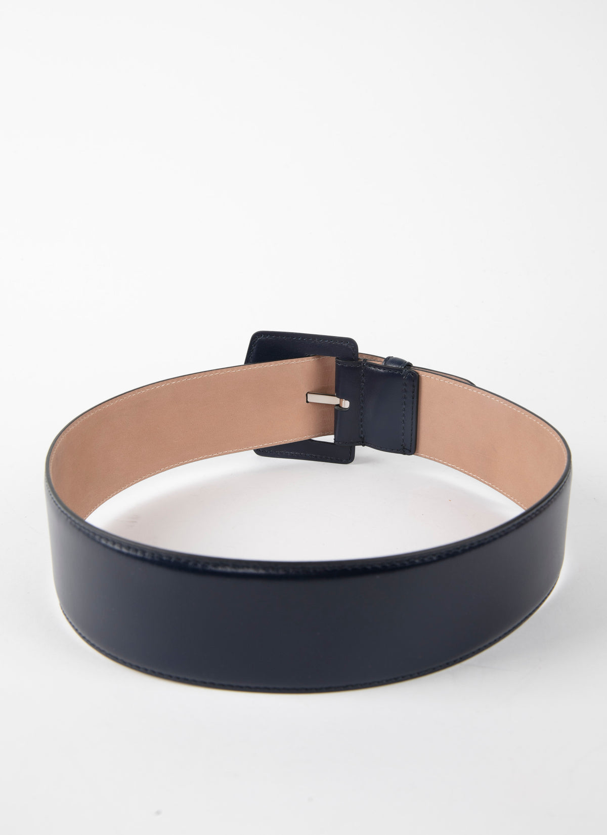 Ceinture à boucle large en cuir - Nuit
