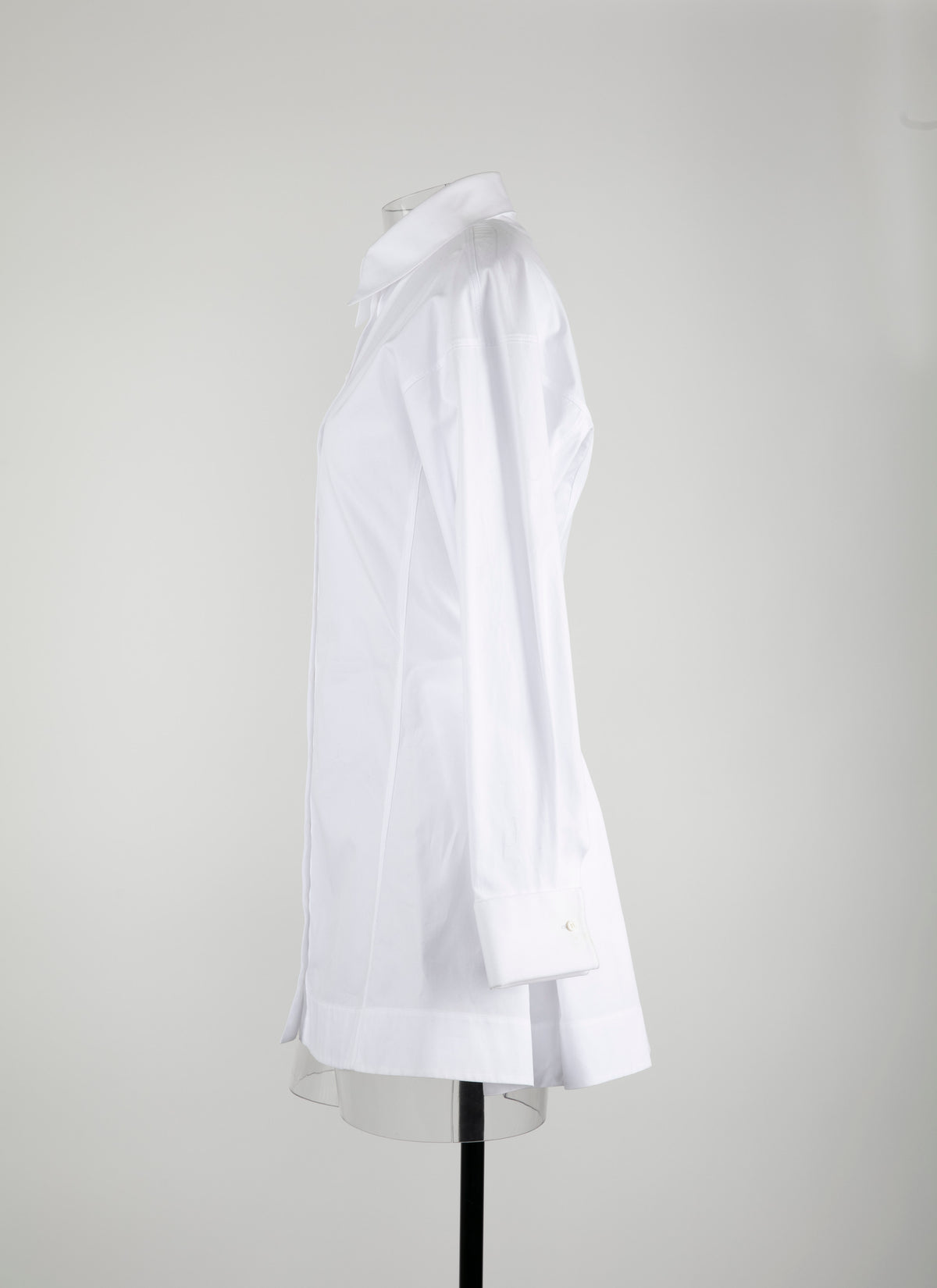 Chemise cintrée et plissée en popeline japonaise - Blanc Neige